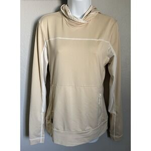 Swix Hoodie Womens Medium Tan Athletic Outdoors Pullover Kangaroo Pocket
